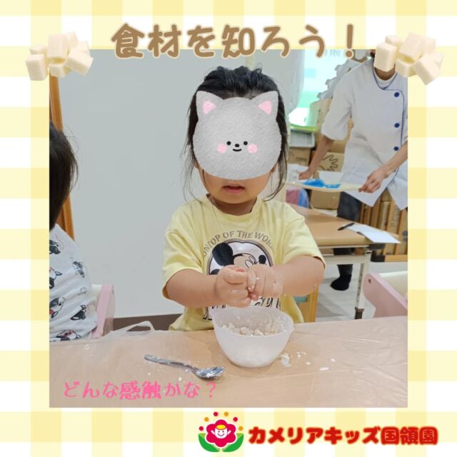 こんにちは😊カメリアキッズ国領園です✨今回は食材を知ろうということで、大豆と豆腐を実際に触ってみました😄初めての感触でびっくりしていました😁沢山触って楽しんでいる様子も見られ、活発な様子でした☺️⁡☆☆☆☆☆☆☆☆☆☆☆☆カメリアキッズ国領園〒184-0022調布市国領町4-21-12 フェリーチェ国領1階☎️042-444-6199園児・保育士さん・調理さん◎◎◎募集中◎◎◎☆☆☆☆☆☆☆☆☆☆☆☆#ママライフ #ママリ #保育園#子育てママ#保育士#おもちゃ#ママスタグラム#2歳児#働くママ#幼児食#1歳児#0歳児#保育#調布市#保育士の卵#企業主導型保育園#保育学生#小規模保育園#園児募集#保育士試験#保育士募集#認可外保育園#保育学生#国領#保育園探し#保育士求人#東京都保育園#調布市保育園#国領保育園